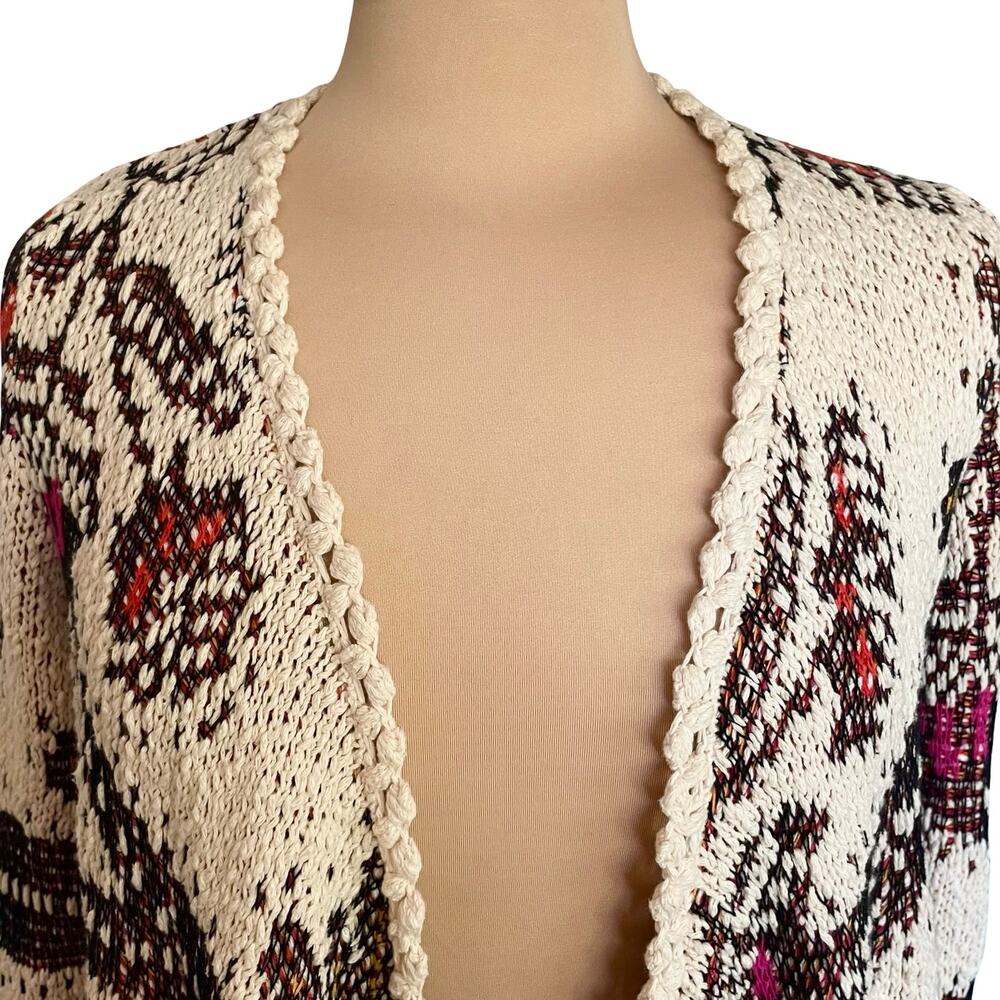 ANTHRO Moth Pleiades Open Front Cardigan Sweater Sz M Boho Hippie Western Chic - Picture 5 of 11